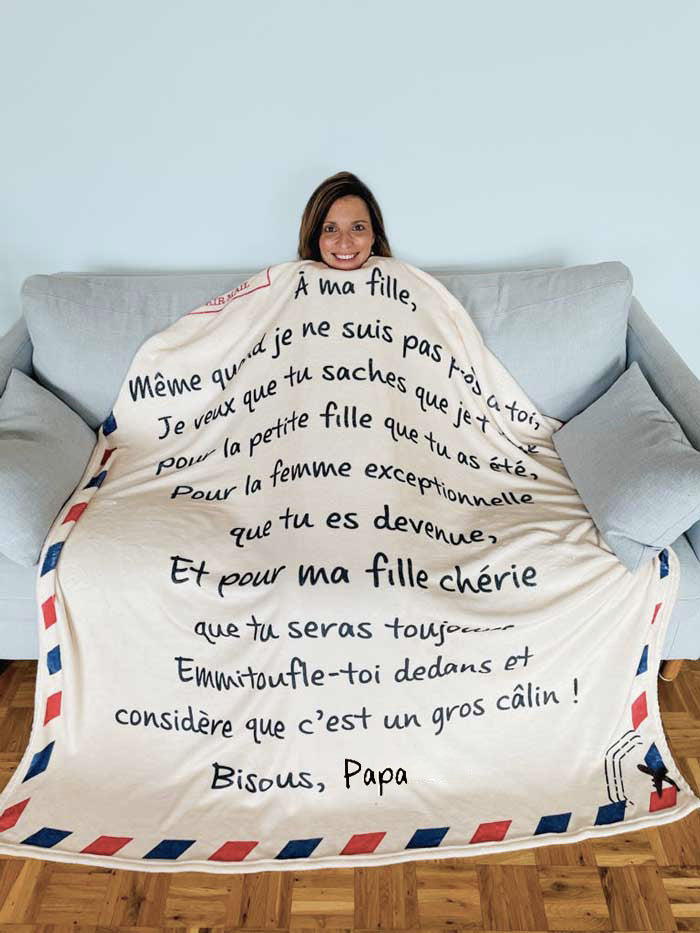 plaid canapé couverture ma fille chérie papa motsdoux.shop