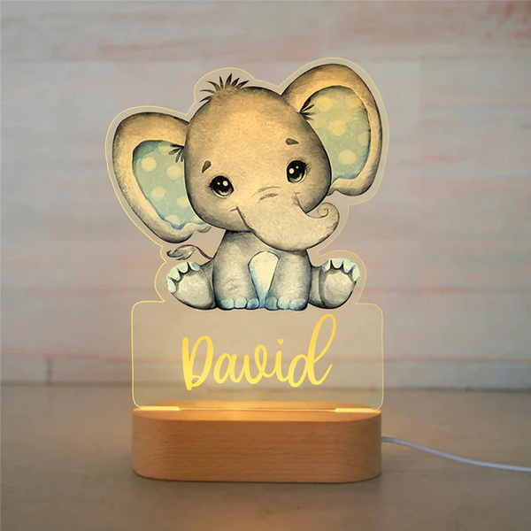 VEELU Veilleuse pour Enfant Éléphant Personnalisé Prenom LED Lampe Lumière  de Chevet Cadeau de Baptême pour Garçon et Fille Naissance Décoration de  Chambre Bebe : : Luminaires et Éclairage